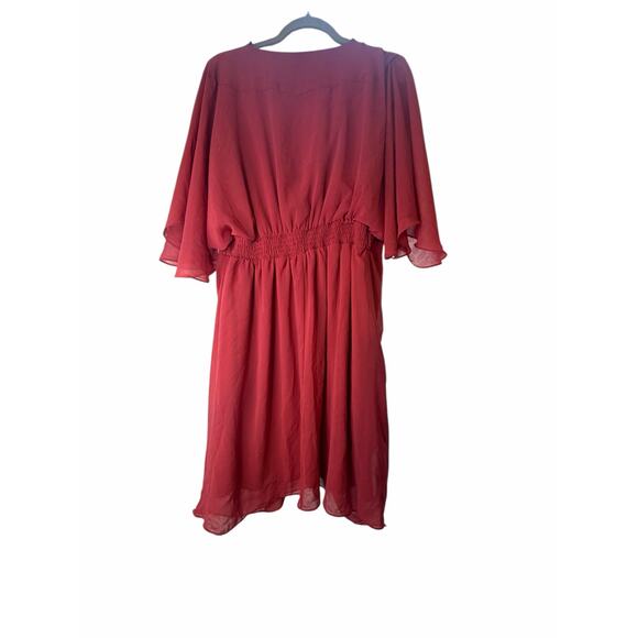 City Chic Pink Chiffon Dress - Size M/18 - Picture 4 of 11